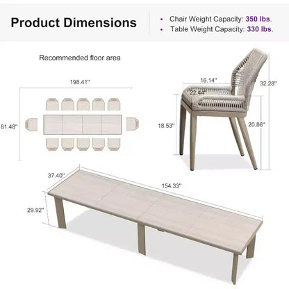 PURPLE LEAF Ensemble repas de jardin Table en métal et chaises en rotin tressé pour l'extérieur, le patio, le jardin, la cuisine - Meubles d'extérieur modernes