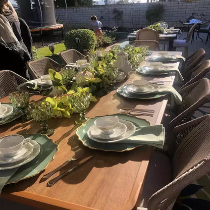 PURPLE LEAF Ensemble repas de jardin Table en métal et chaises en rotin tressé pour l'extérieur, le patio, le jardin, la cuisine - Meubles d'extérieur modernes