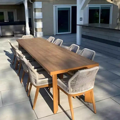 PURPLE LEAF Ensemble repas de jardin Table en métal et chaises en rotin tressé pour l'extérieur, le patio, le jardin, la cuisine - Meubles d'extérieur modernes