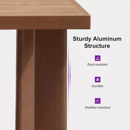 PURPLE LEAF Ensemble repas de jardin Table en métal et chaises en rotin tressé pour l'extérieur, le patio, le jardin, la cuisine - Meubles d'extérieur modernes