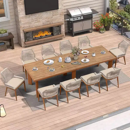 PURPLE LEAF Ensemble repas de jardin Table en métal et chaises en rotin tressé pour l'extérieur, le patio, le jardin, la cuisine - Meubles d'extérieur modernes