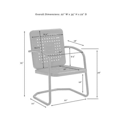 HomeStock Bates Set da Pranzo da Esterno in Metallo da 5 Pezzi con Tavolo da Pranzo e 4 Poltrone