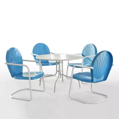 Ensemble de salle à manger d'extérieur HomeStock Griffith 5 pièces en métal – Table et 4 chaises
