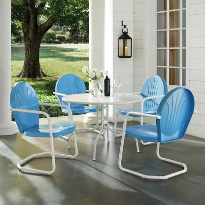 Ensemble de salle à manger d'extérieur HomeStock Griffith 5 pièces en métal – Table et 4 chaises
