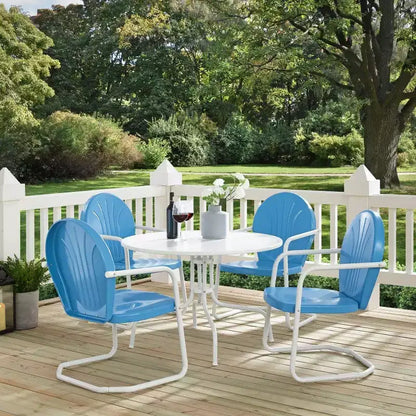 Ensemble de salle à manger d'extérieur HomeStock Griffith 5 pièces en métal – Table et 4 chaises