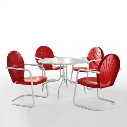 Ensemble de salle à manger d'extérieur HomeStock Griffith 5 pièces en métal – Table et 4 chaises
