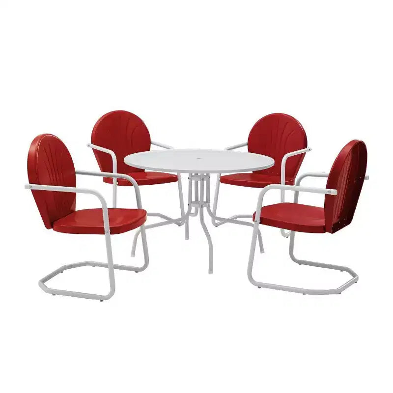 Ensemble de salle à manger d'extérieur HomeStock Griffith 5 pièces en métal – Table et 4 chaises
