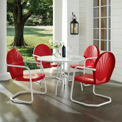 Ensemble de salle à manger d'extérieur HomeStock Griffith 5 pièces en métal – Table et 4 chaises