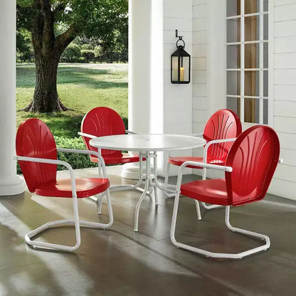 Ensemble de salle à manger d'extérieur HomeStock Griffith 5 pièces en métal – Table et 4 chaises