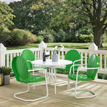 Ensemble de salle à manger d'extérieur HomeStock Griffith 5 pièces en métal – Table et 4 chaises
