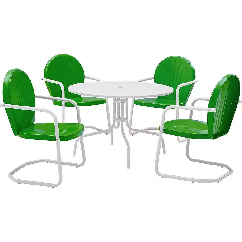 Ensemble de salle à manger d'extérieur HomeStock Griffith 5 pièces en métal – Table et 4 chaises