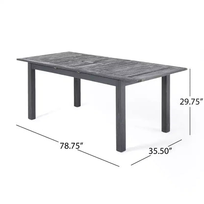 Christopher Knight Home Davenport Set da Pranzo Espandibile da Esterno a 9 Pezzi in Legno di Acacia e Vimini con Cuscini