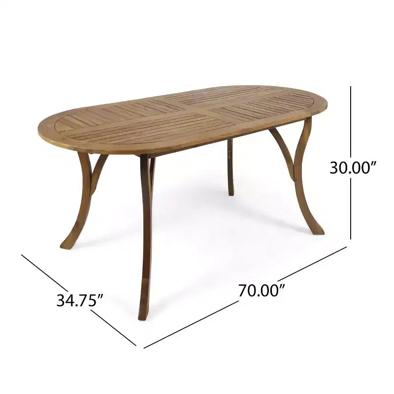Christopher Knight Home Arletta Set da Pranzo da 7 Pezzi per Esterni in Rete e Legno di Acacia