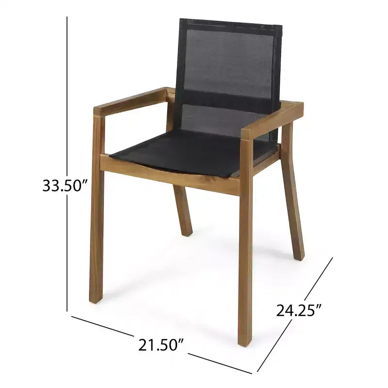 Christopher Knight Home Arletta Set da Pranzo da 7 Pezzi per Esterni in Rete e Legno di Acacia
