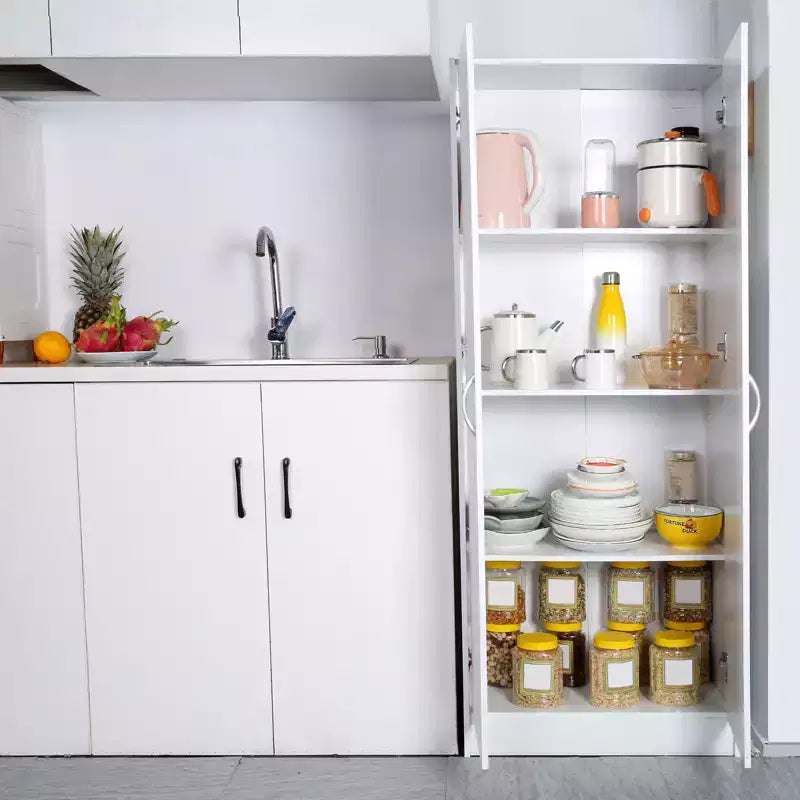 Dispensa da Cucina Alta 152 cm, Capacità 50 kg, Armadio Indipendente con 3 Ripiani