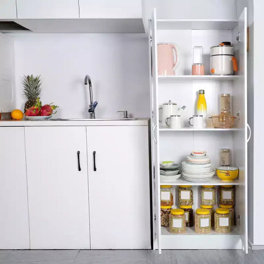 Dispensa da Cucina Alta 152 cm, Capacità 50 kg, Armadio Indipendente con 3 Ripiani