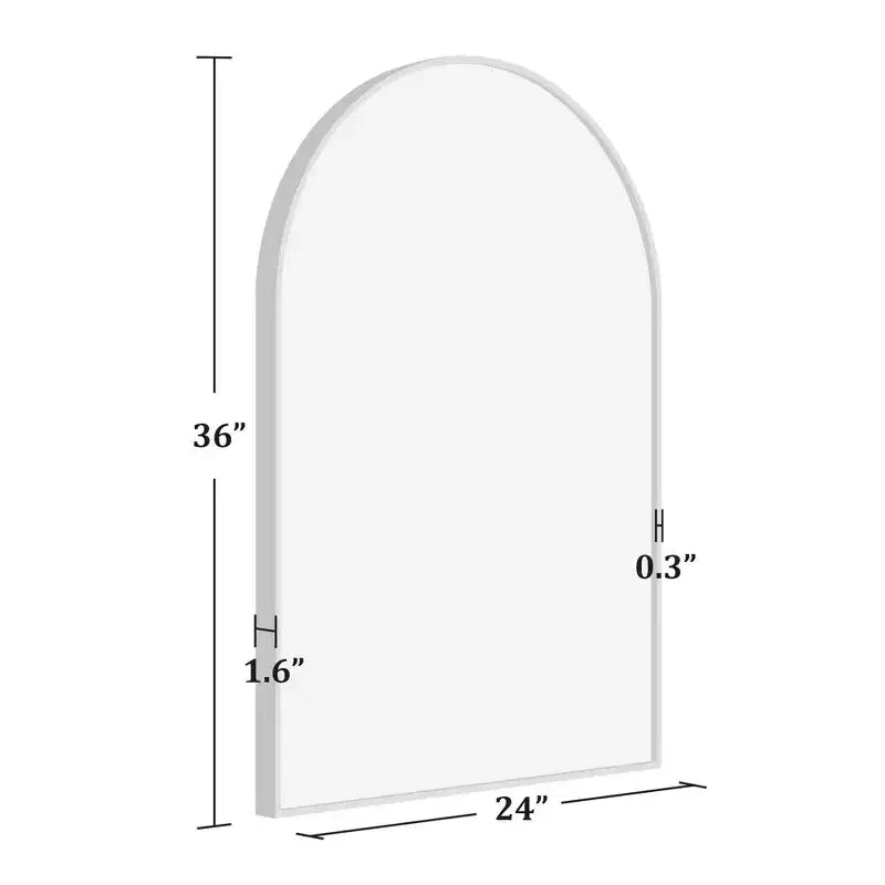 Specchio da bagno ad arco 36x24 con cornice in lega di alluminio, specchio da parete per camera da letto, soggiorno, ingresso, nero