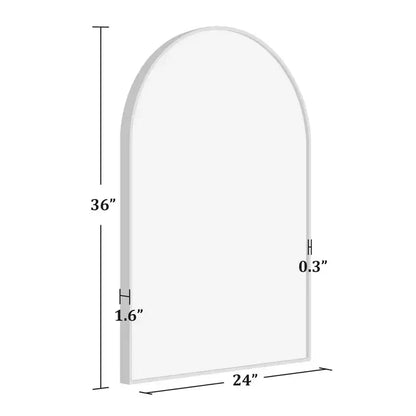 Specchio da bagno ad arco 36x24 con cornice in lega di alluminio, specchio da parete per camera da letto, soggiorno, ingresso, nero