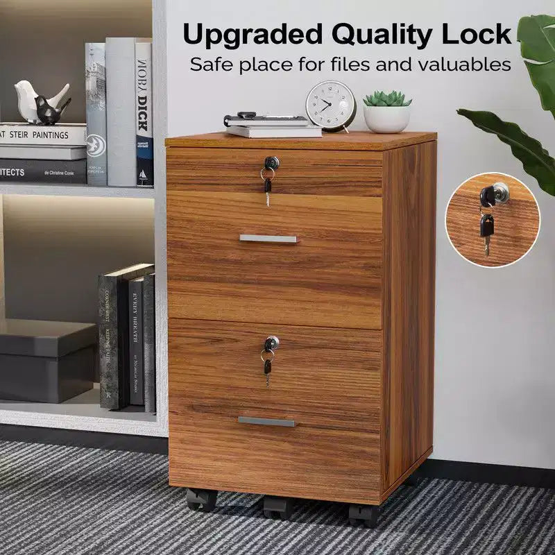 Karl Home 2-Drawer Brown MDF 15.75in. W Vertical File Cabinet