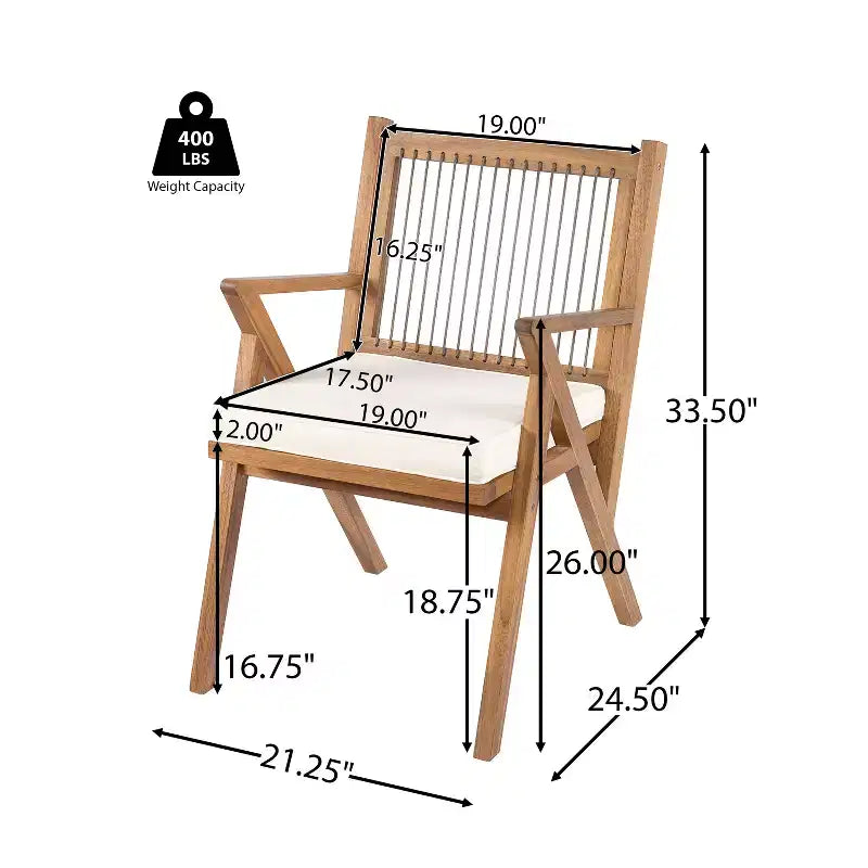 Christopher Knight Home Reynard Ensemble de salle à manger d'extérieur extensible 7 pièces avec table en bois d'acacia et chaises à dossier en corde