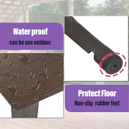 BestMassage Table et Chaises de Salle à Manger, Ensemble de Salle à Manger 5 Pièces en Métal, Table Carrée en Métal avec 4 Chaises