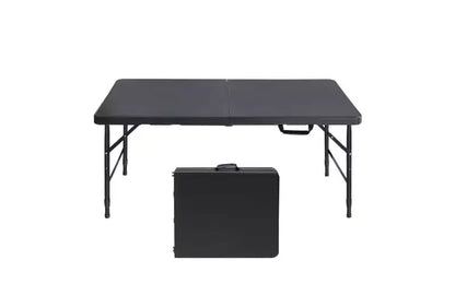 Tavolo Pieghevole da 120 cm, Tavolo Portatile Resistente in Plastica con Maniglia,