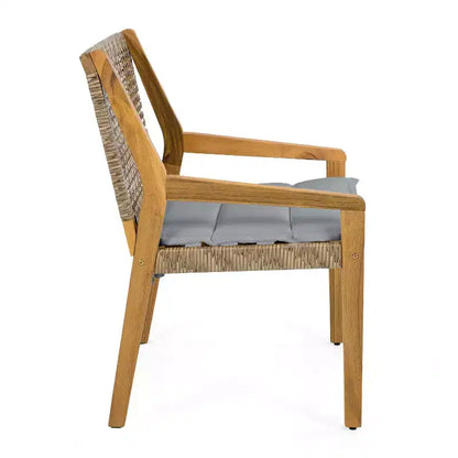 Christopher Knight Home Neva Ensemble de salle à manger d'extérieur 5 pièces en bois d'acacia et osier avec coussins résistants à l'eau