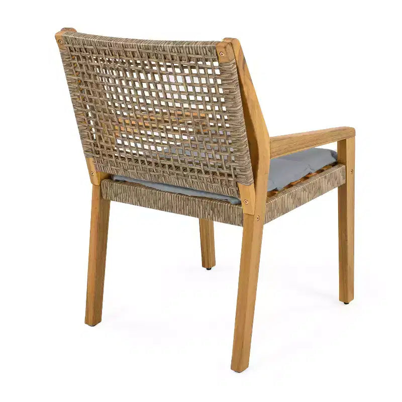 Christopher Knight Home Neva Ensemble de salle à manger d'extérieur 5 pièces en bois d'acacia et osier avec coussins résistants à l'eau