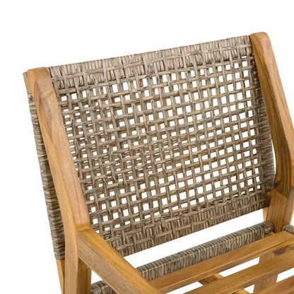 Christopher Knight Home Neva Ensemble de salle à manger d'extérieur 5 pièces en bois d'acacia et osier avec coussins résistants à l'eau