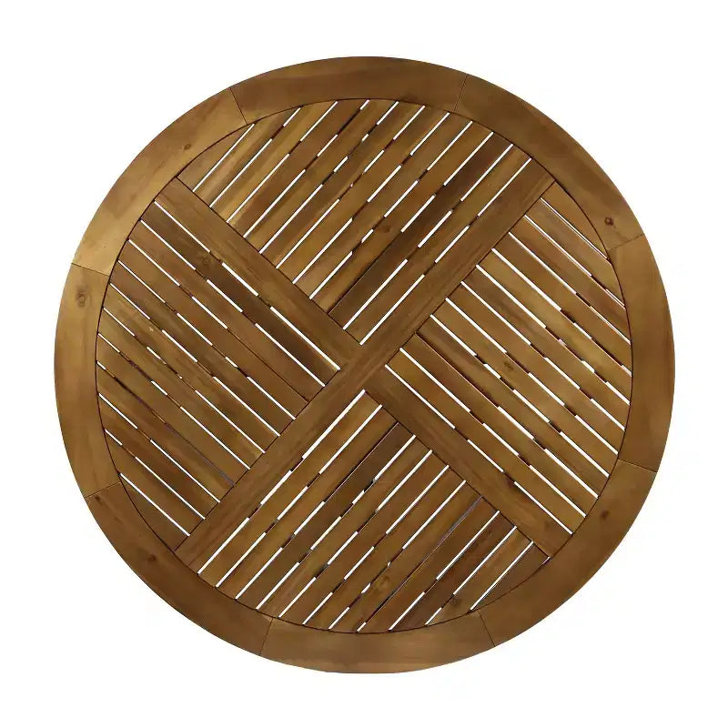 Christopher Knight Home Neva Ensemble de salle à manger d'extérieur 5 pièces en bois d'acacia et osier avec coussins résistants à l'eau