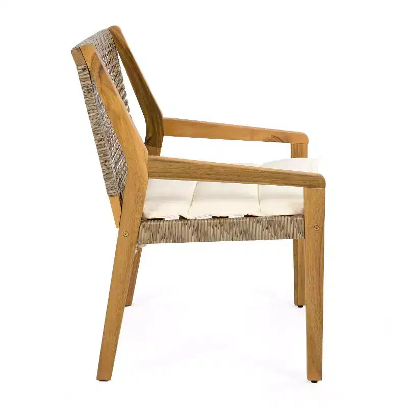 Ensemble de salle à manger 7 pièces d'extérieur industriel Neva en bois d'acacia et osier avec coussins Christopher Knight Home