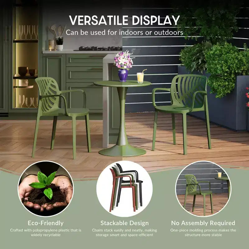 Ensemble de salle à manger d'extérieur WestinTrends Playa 5 pièces avec table carrée en résine et chaises de salle à manger de terrasse modernes empilables