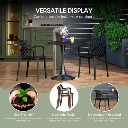 Ensemble de salle à manger d'extérieur WestinTrends Playa 5 pièces avec table carrée en résine et chaises de salle à manger de terrasse modernes empilables