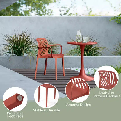 Ensemble de salle à manger d'extérieur WestinTrends Playa 5 pièces avec table carrée en résine et chaises de salle à manger de terrasse modernes empilables