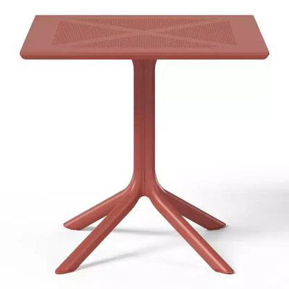 Ensemble de salle à manger d'extérieur WestinTrends Playa 5 pièces avec table carrée en résine et chaises de salle à manger de terrasse modernes empilables