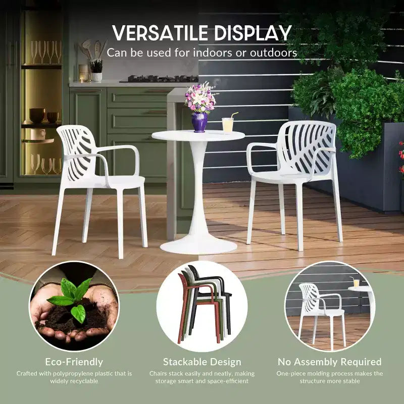 Ensemble de salle à manger d'extérieur WestinTrends Playa 5 pièces avec table carrée en résine et chaises de salle à manger de terrasse modernes empilables