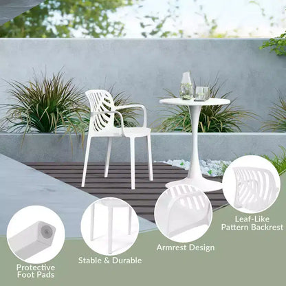 Ensemble de salle à manger d'extérieur WestinTrends Playa 5 pièces avec table carrée en résine et chaises de salle à manger de terrasse modernes empilables