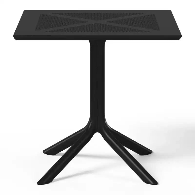 Ensemble de salle à manger d'extérieur WestinTrends Playa 5 pièces avec table carrée en résine et chaises de salle à manger de terrasse modernes empilables