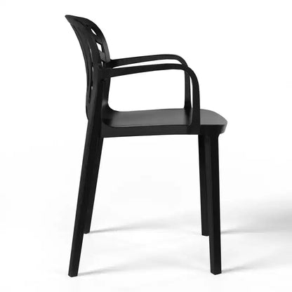 Ensemble de salle à manger d'extérieur WestinTrends Playa 5 pièces avec table carrée en résine et chaises de salle à manger de terrasse modernes empilables