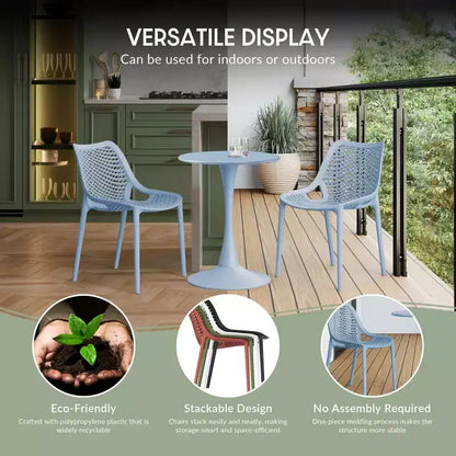 Set da pranzo da esterno moderno quadrato WestinTrends Playa 5 pezzi con sedie da esterno impilabili