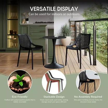 Set da pranzo da esterno moderno quadrato WestinTrends Playa 5 pezzi con sedie da esterno impilabili