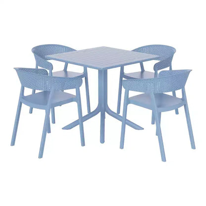 WestinTrends Playa Ensemble de salle à manger d'extérieur carré 5 pièces en résine avec chaises de salle à manger empilables
