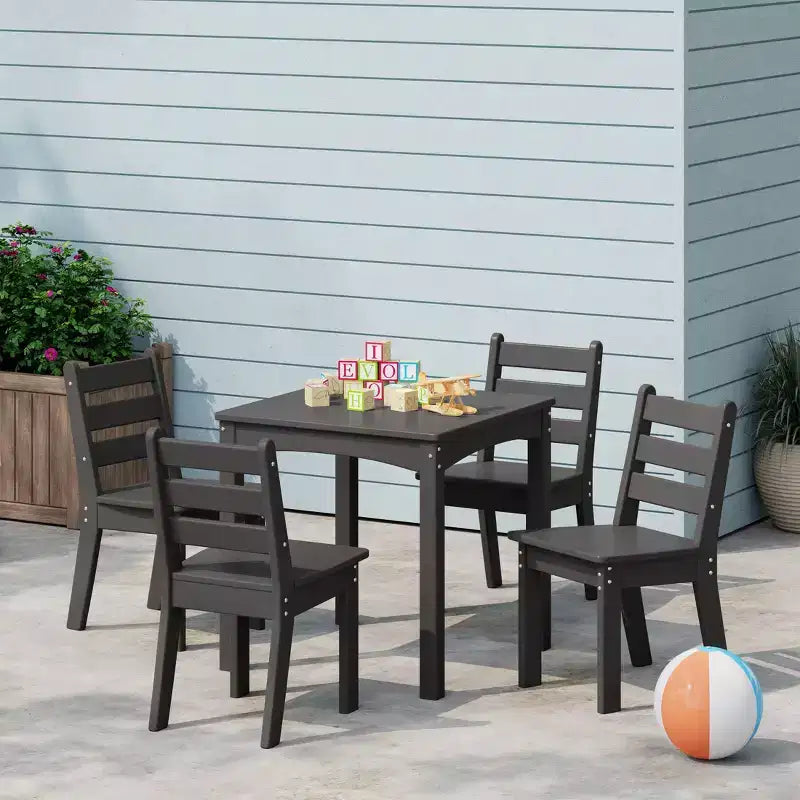 WestinTrends Casetta sull'albero Set Tavolo e Sedie per Bambini in HDPE, 5 Pezzi