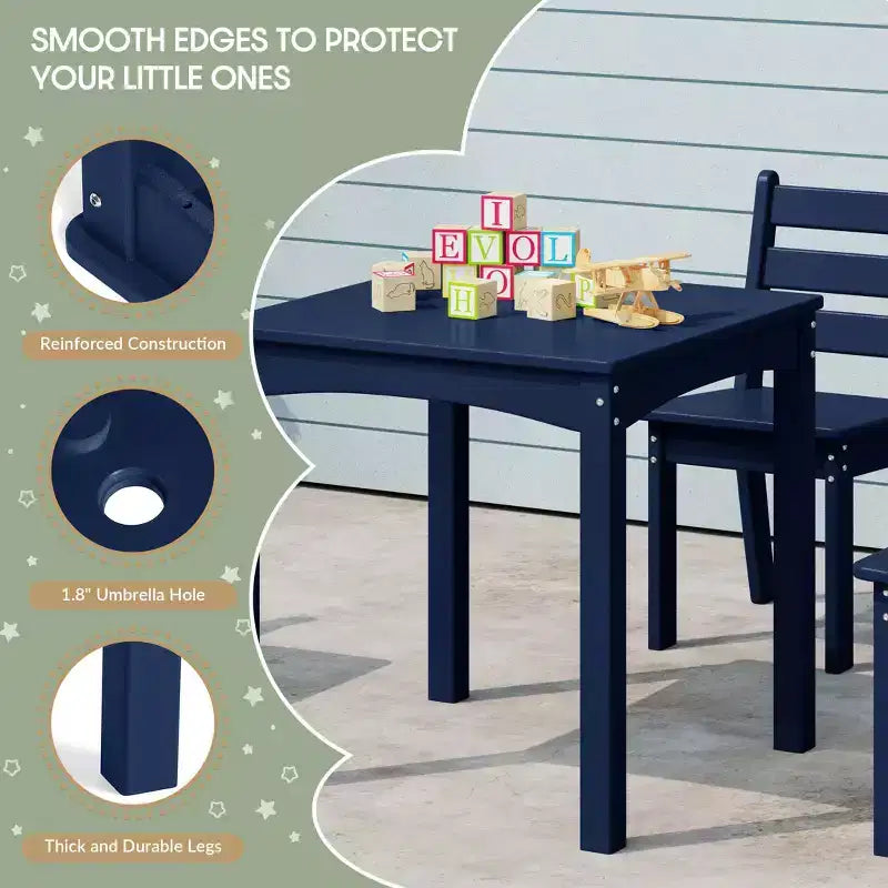 WestinTrends Casetta sull'albero Set Tavolo e Sedie per Bambini in HDPE, 5 Pezzi
