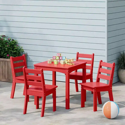 WestinTrends Casetta sull'albero Set Tavolo e Sedie per Bambini in HDPE, 5 Pezzi