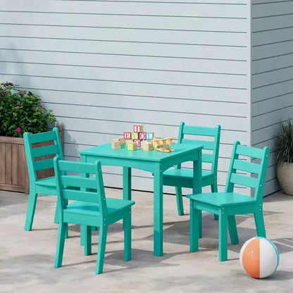 WestinTrends Casetta sull'albero Set Tavolo e Sedie per Bambini in HDPE, 5 Pezzi