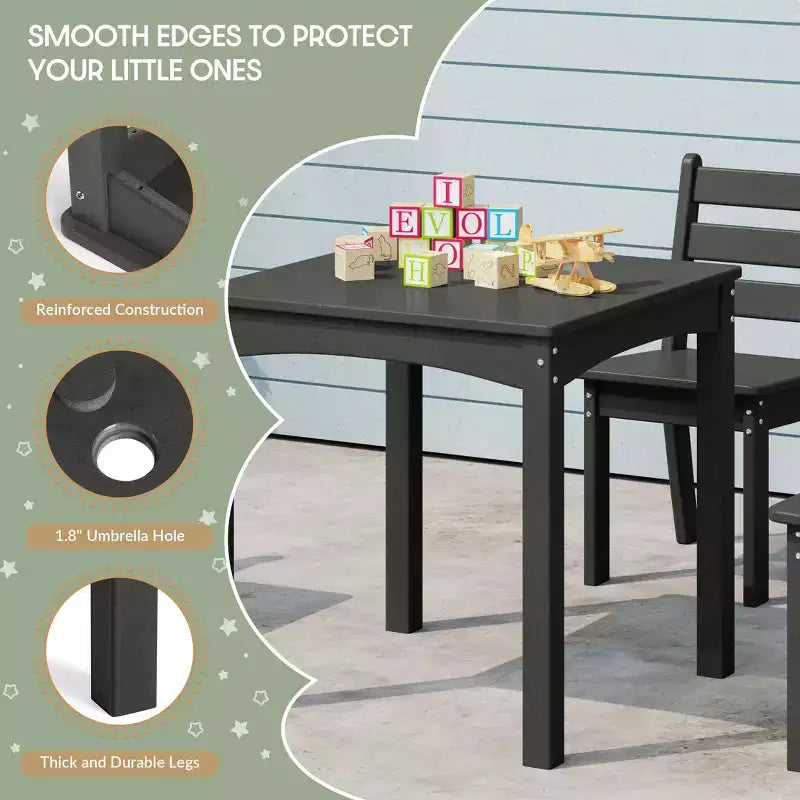 WestinTrends Casetta sull'albero Set Tavolo e Sedie per Bambini in HDPE, 5 Pezzi