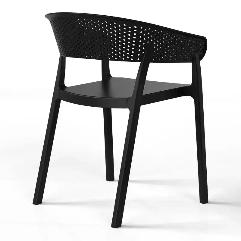 WestinTrends Playa, set da pranzo moderno da 5 pezzi, tavolo rotondo con sedie da pranzo impilabili per patio