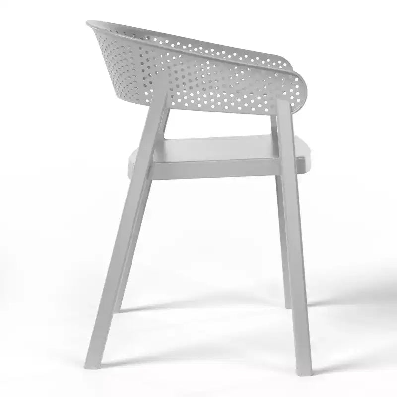 WestinTrends Playa, set da pranzo moderno da 5 pezzi, tavolo rotondo con sedie da pranzo impilabili per patio