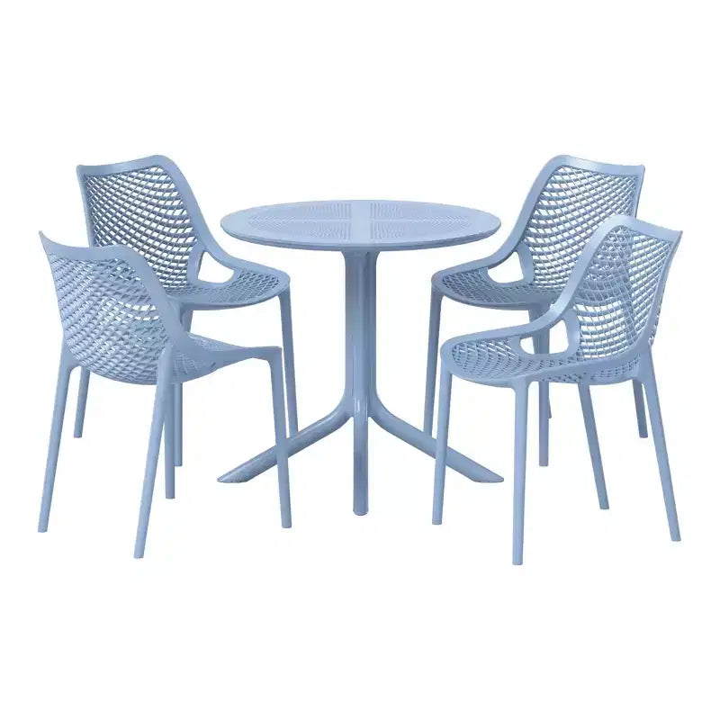 Set da tavolo da pranzo rotondo moderno a 5 pezzi WestinTrends Playa con sedie da pranzo impilabili per patio
